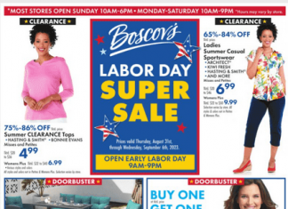 Boscov’s Weekly Ad Aug 31 – Sep 06, 2023 (Labor Day Promotion Included)
