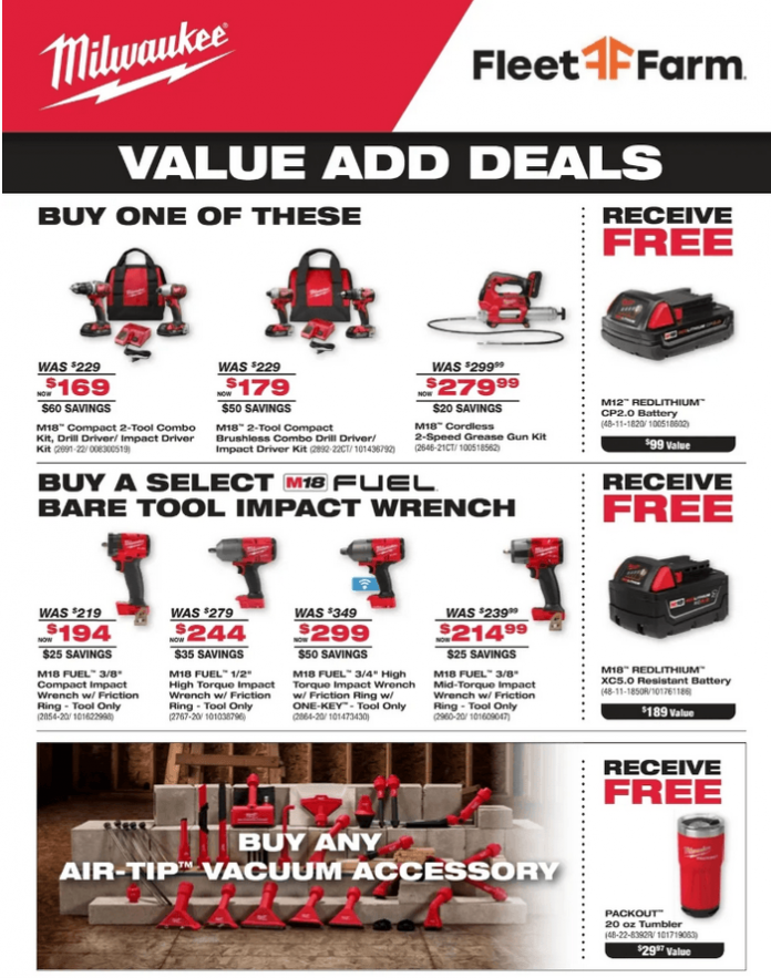 Fleet Farm Milwaukee Deal Day Ad Aug 10 Aug 12, 2023