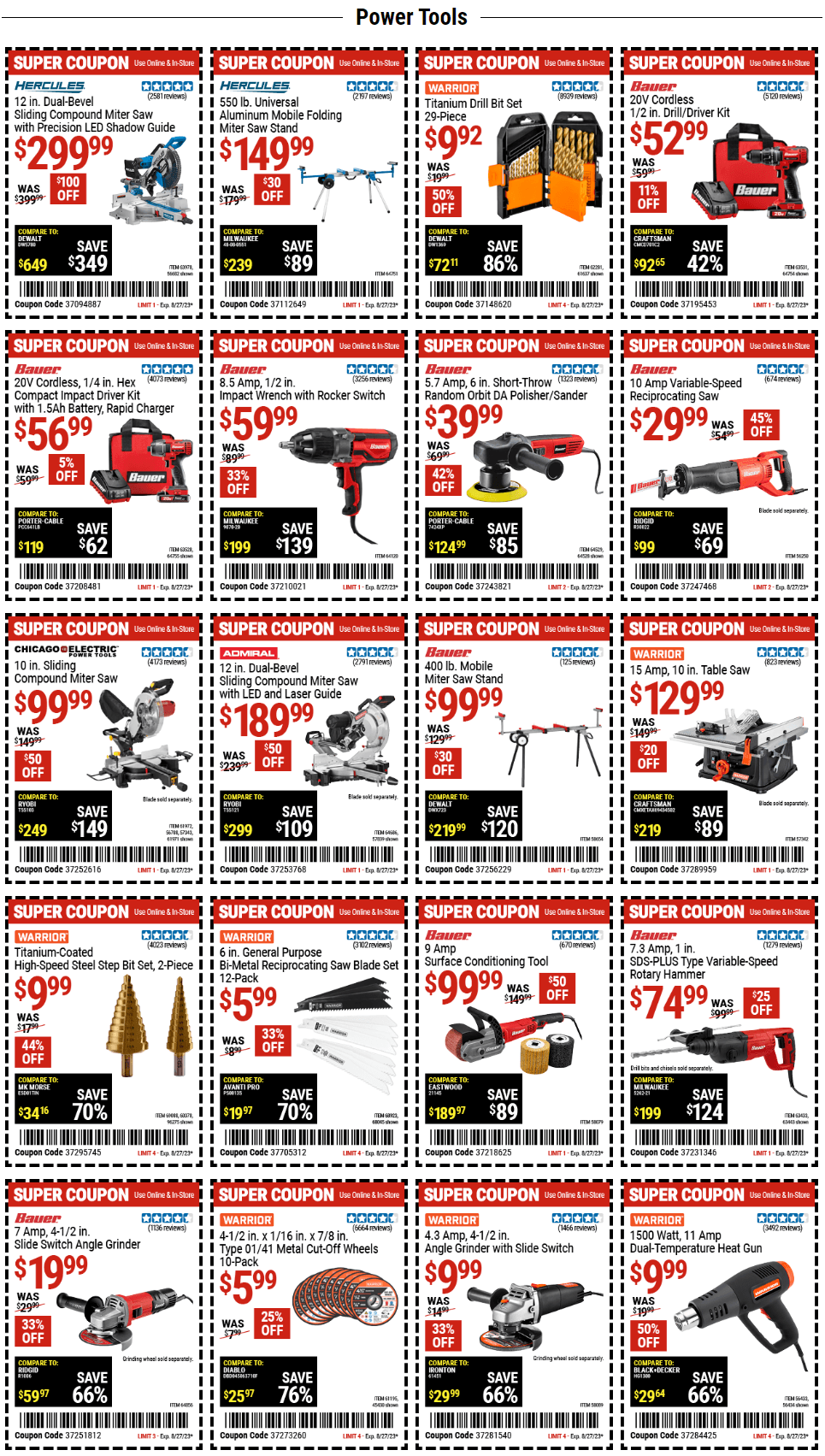 Harbor Freight Huge Parking Lot Extended Coupon Sale Aug 25 Aug 27, 2023