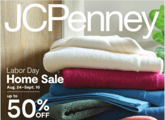 JCPenney Labor Day Home Sale Aug 24 – Sep 10, 2023