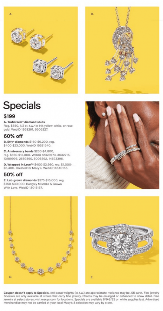 Macy's Jewelry Sale Aug 09 Aug 20, 2023