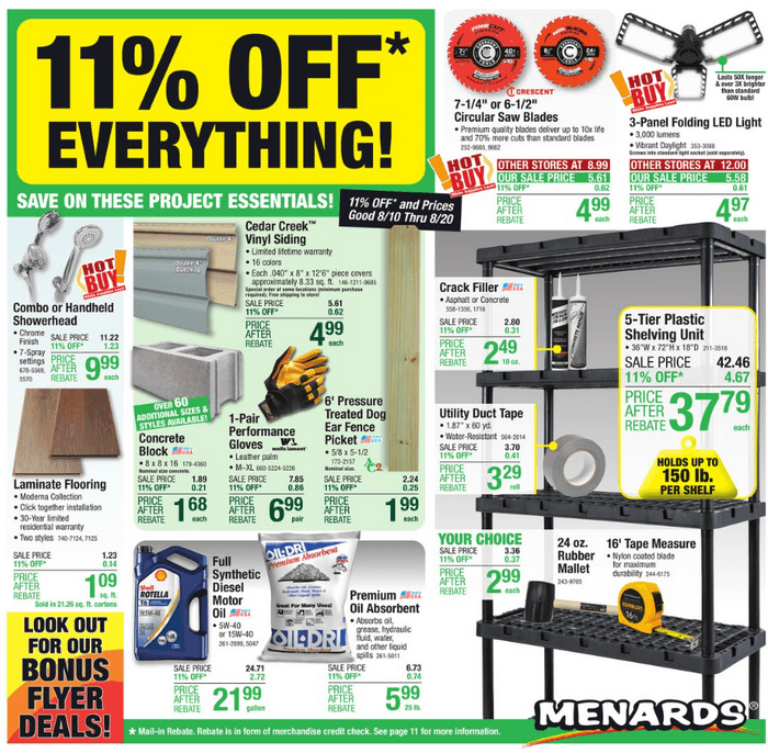 Menards Weekly Ad Aug 10 Aug 20, 2023