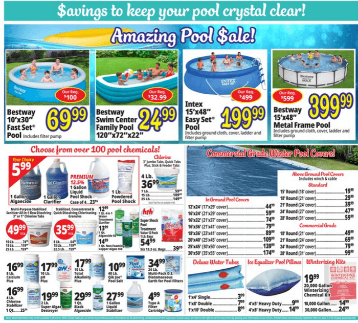 Ocean State Job Lot Pools