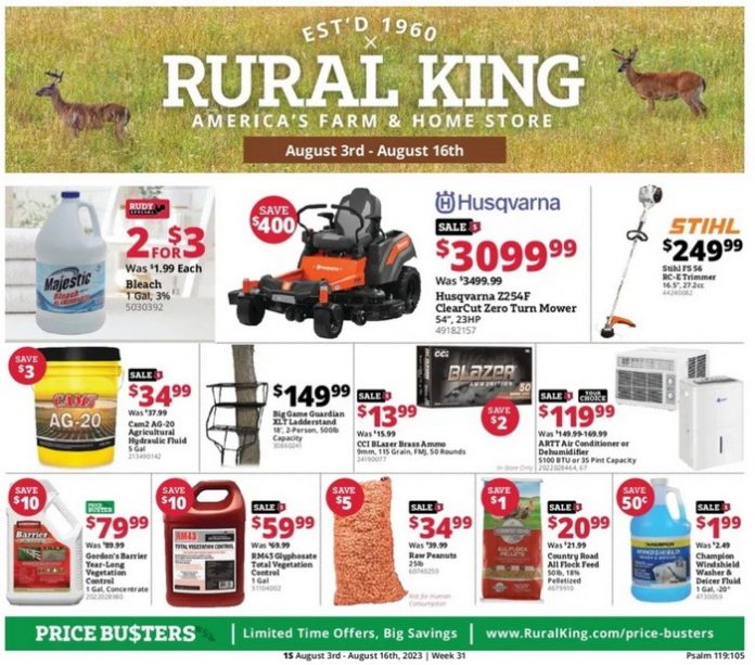 Rural King Weekly Ad Aug 03 Aug 16, 2023