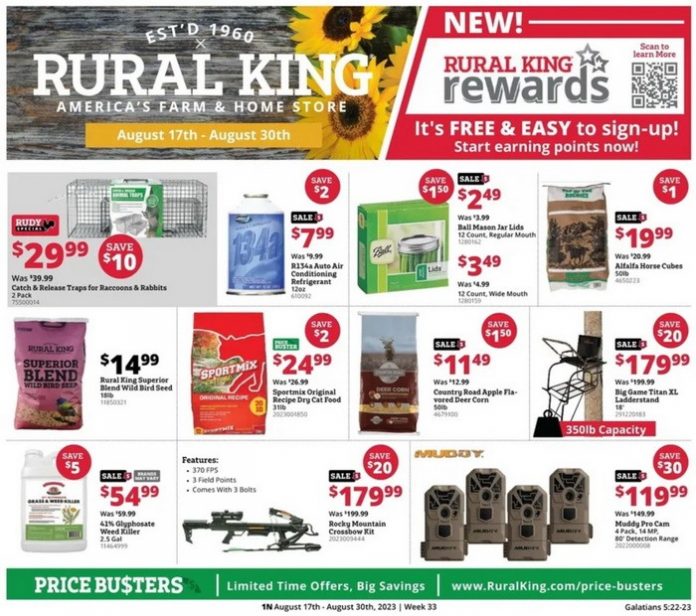 Rural King Weekly Ad Aug 17 Aug 30, 2023