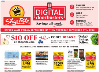 ShopRite Weekly Ad Sep 01 – Sep 07, 2023 (Labor Day Promotion Included)