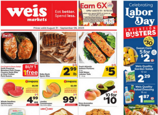 Weis Markets Weekly Ad Aug 31 – Sep 06, 2023 (Labor Day Promotion Included)
