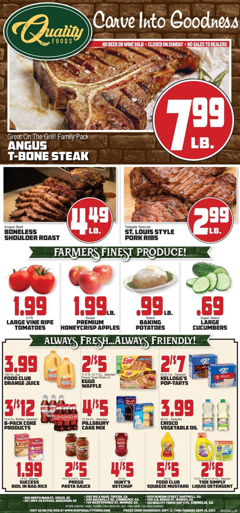 Quality Foods Weekly Ad Sep 13 Sep 19, 2023