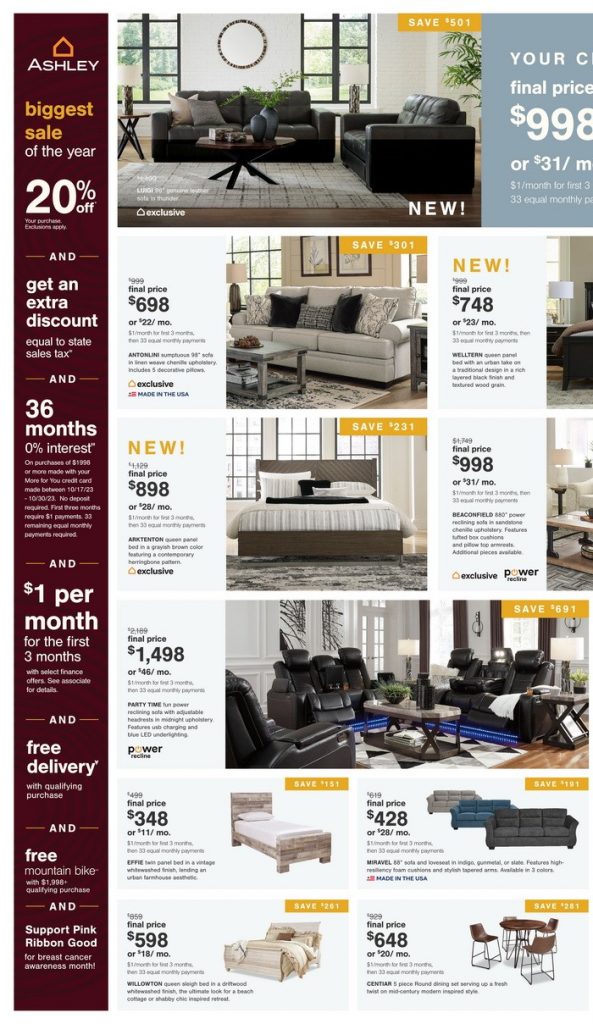 Ashley Furniture HomeStore Weekly Ad Oct 17 Oct 30, 2023