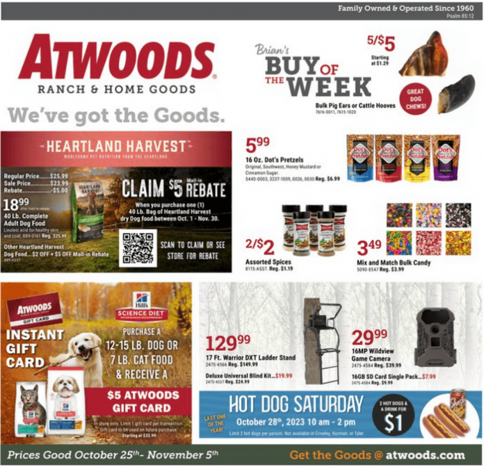 Atwoods Weekly Ad Oct 25 – Nov 05, 2023