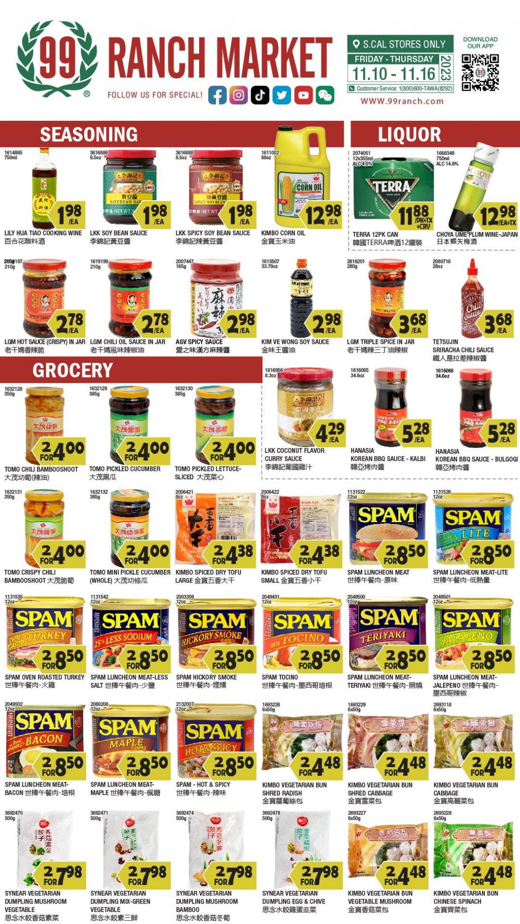 99 Ranch Market Weekly Ad Nov 10 – Nov 16, 2023