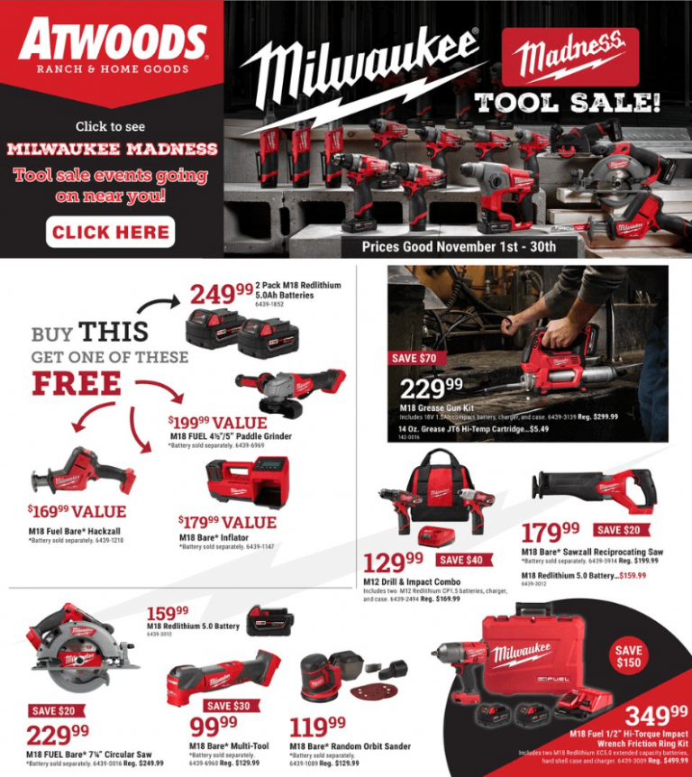 Atwoods Tool Ad Sale Nov 01 Nov 30, 2023