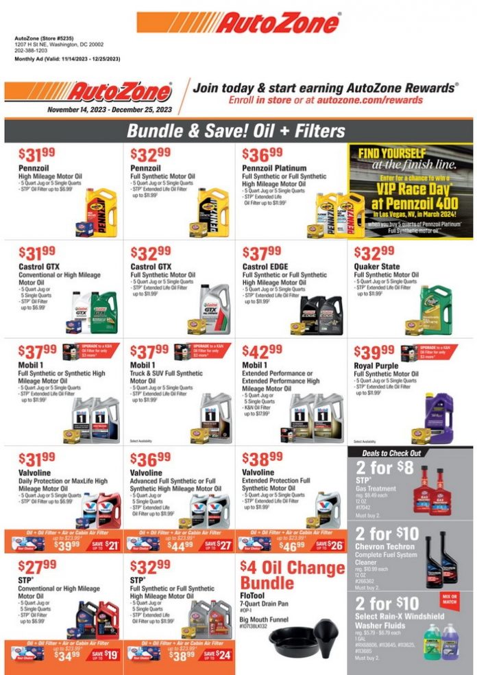 AutoZone Monthly Ad Nov 14 Dec 25, 2023