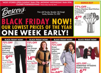 Boscov’s Black Friday Ad Nov 16 – Nov 21, 2023