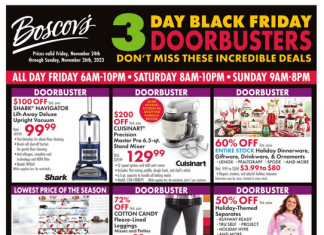 Boscov’s 3 Day Black Friday Doorbusters Nov 24 – Nov 26, 2023