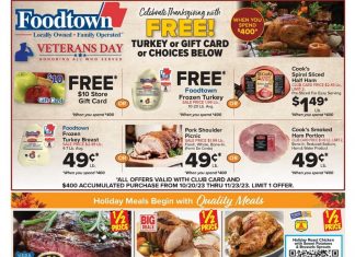 Foodtown Weekly Ad Nov 10 – Nov 16, 2023 (Thanksgiving Promotion Included)