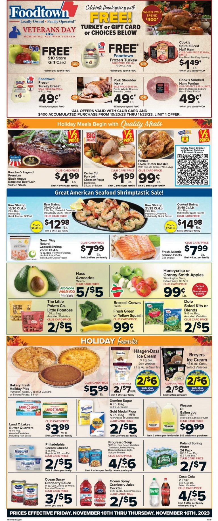 Foodtown Weekly Ad Nov 10 Nov 16, 2023 (Thanksgiving Promotion Included)