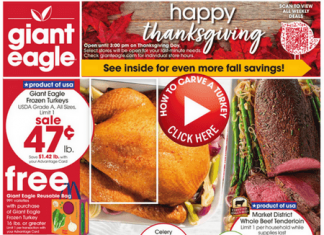Giant Eagle Weekly Ad Nov 16 – Nov 23, 2023 (Thanksgiving Promotion Included)