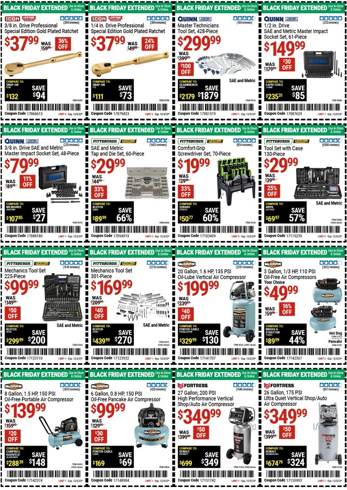 Harbor Freight Extended Black Friday Coupon Sale Nov 28 Dec 03, 2023