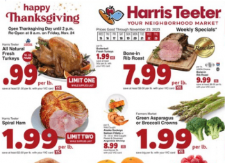 Harris Teeter Thanksgiving Ad Nov 15 – Nov 23, 2023