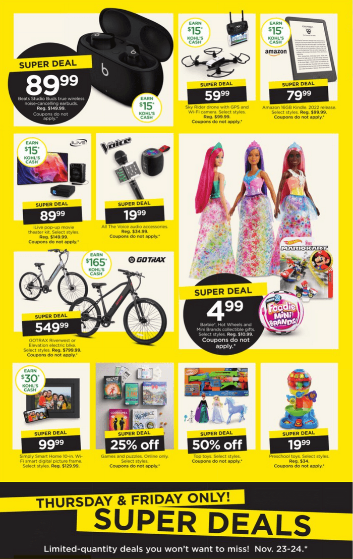 Kohl's Black Friday Super Deals Nov 23 Nov 24, 2023