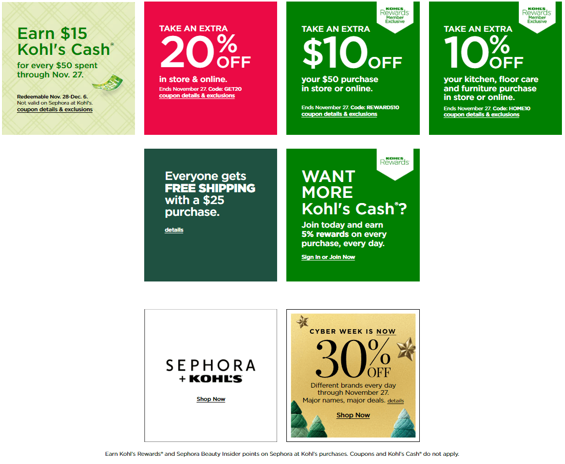 Kohl's Cyber Monday Coupon Sale Until Nov 27, 2023