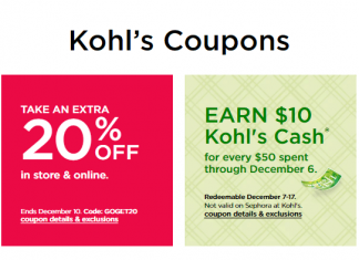 Kohl’s Coupon Sale Until Nov 29, 2023