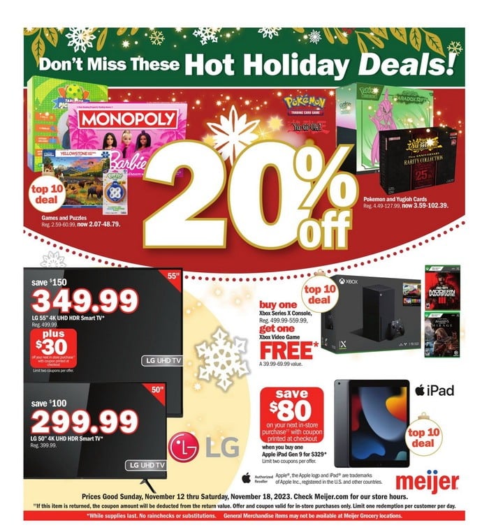 Meijer Holiday Ad Nov 12 Nov 18, 2023 Part 2