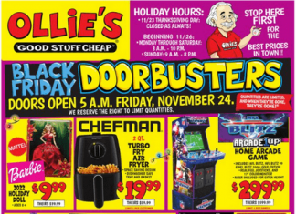 Ollie’s Black Friday Ad Nov 24 – Nov 25, 2023