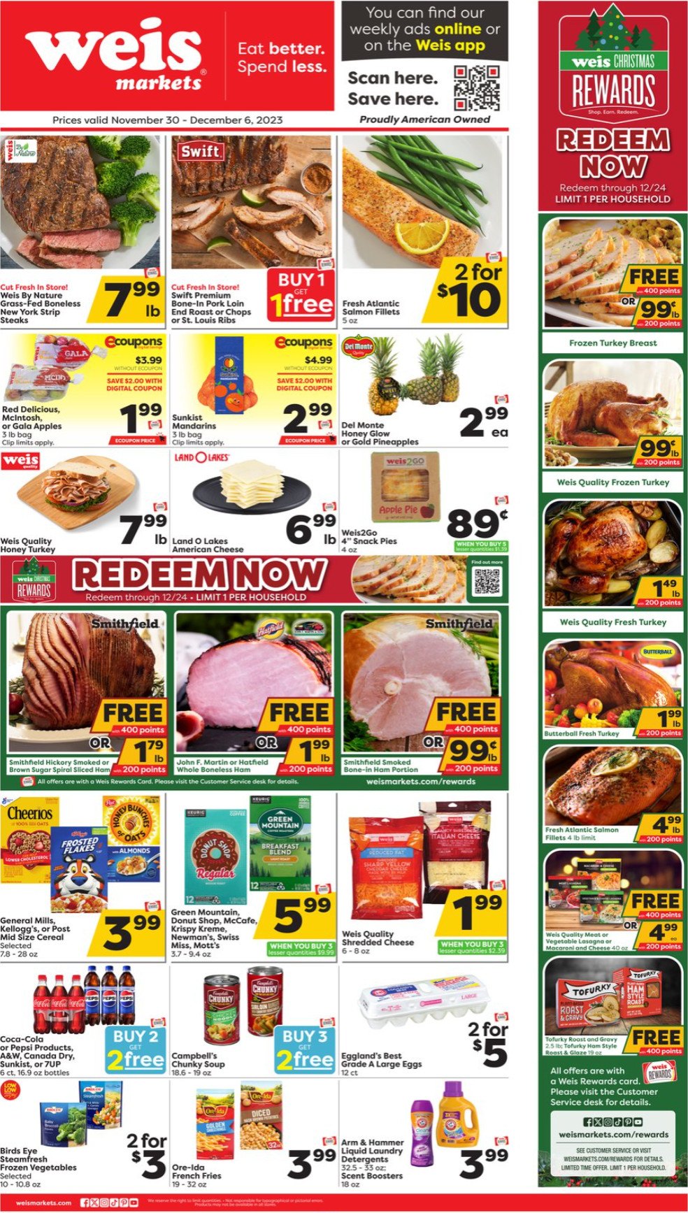 Weis Markets Weekly Ad Nov 30 Dec 06, 2023