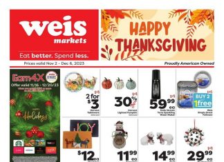 Weis Markets Thanksgiving Ad Nov 02 – Dec 06, 2023
