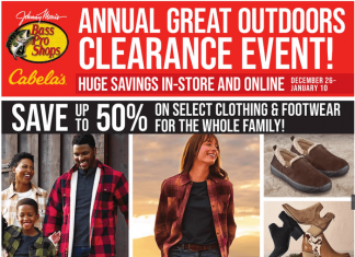 Bass Pro Shops Annual Great Outdoors Clearance Event Dec 26, 2023 – Jan 10, 2024