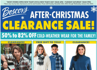 Boscov’s After Christmas Sale Dec 26, 2023 – Jan 03, 2024