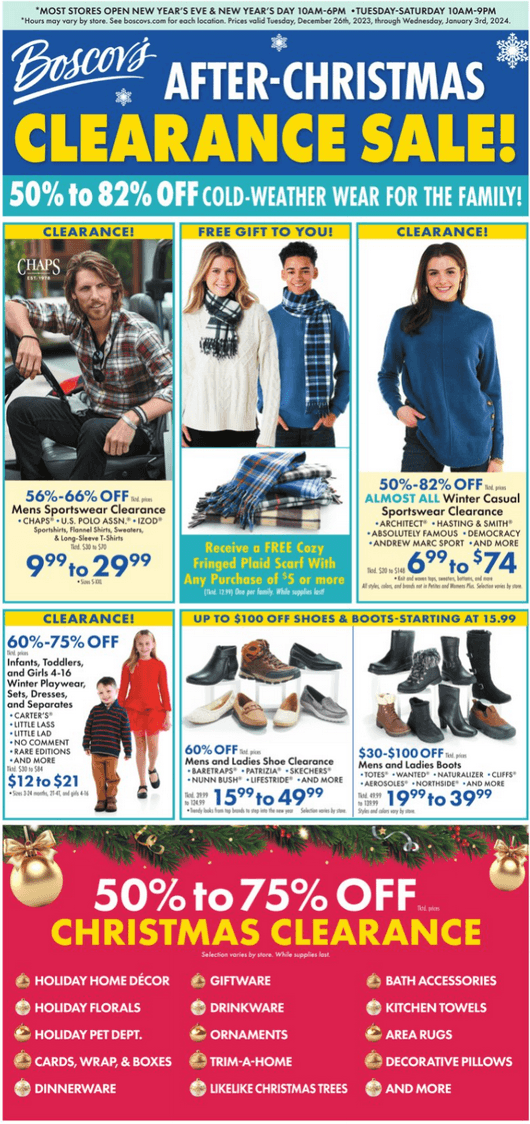 Boscov's After Christmas Sale Dec 26, 2023 Jan 03, 2024