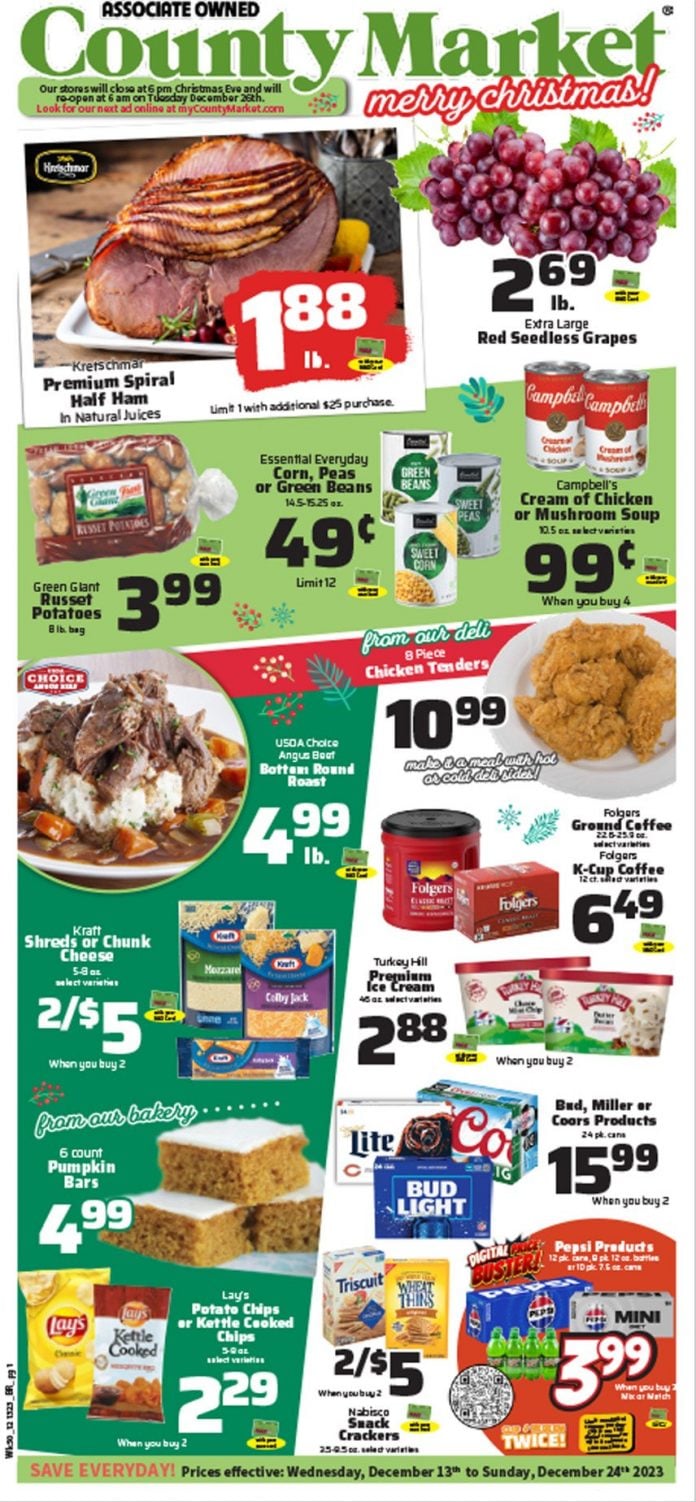 County Market Weekly Ad Dec 13 – Dec 24, 2023 (Christmas Promotion