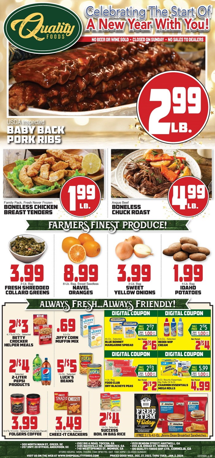 Quality Foods Weekly Ad Dec 27, 2023 Jan 02, 2024 (New Year Promotion