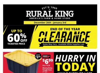 Rural King End of the Year Clearance Dec 26, 2023 – Jan 03, 2024