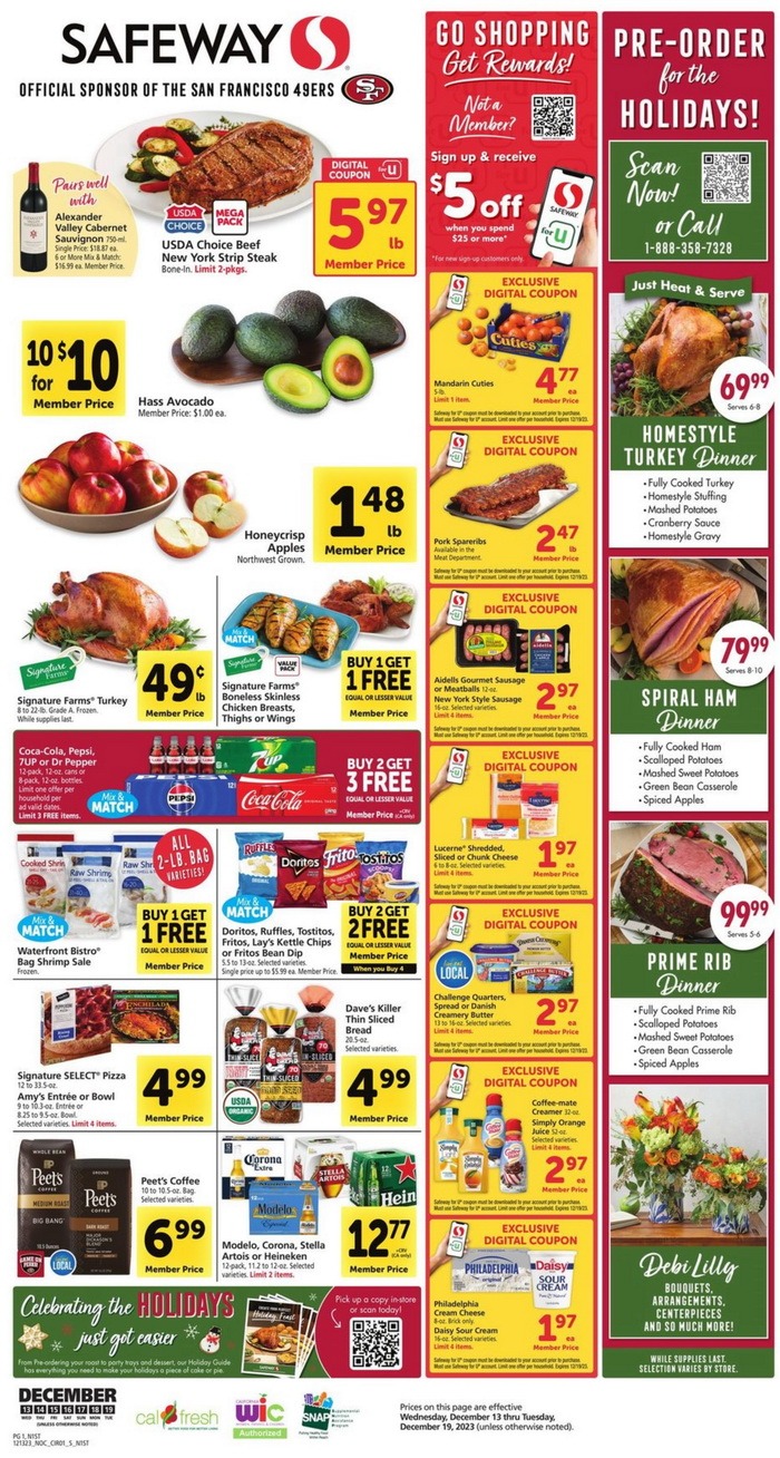 Safeway Weekly Ad Dec 13 – Dec 19, 2023