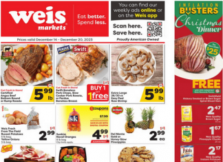 Weis Markets Weekly Ad Dec 14 – Dec 20, 2023 (Christmas Promotion Included)