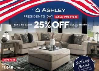 Ashley Furniture HomeStore President’s Day Sale Jan 23 – Feb 05, 2024