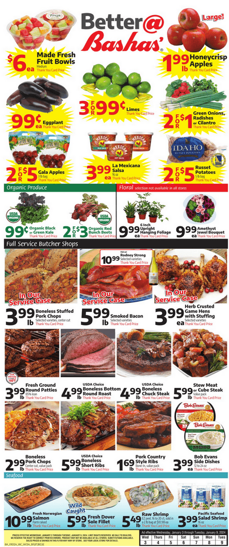 Bashas Weekly Ad Jan 03 – Jan 09, 2024