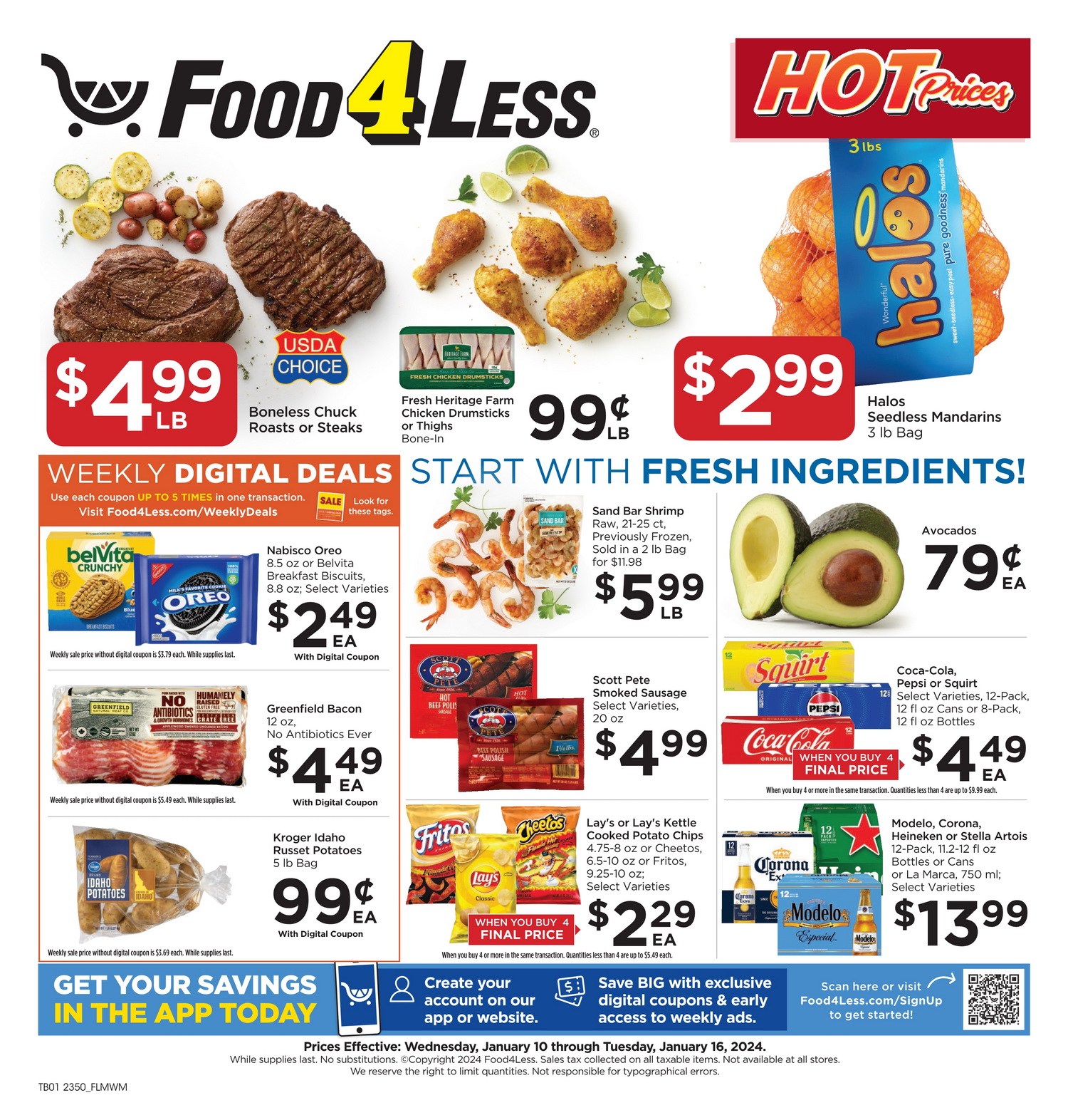 Food 4 Less Weekly Ad Jan 10 Jan 16, 2024
