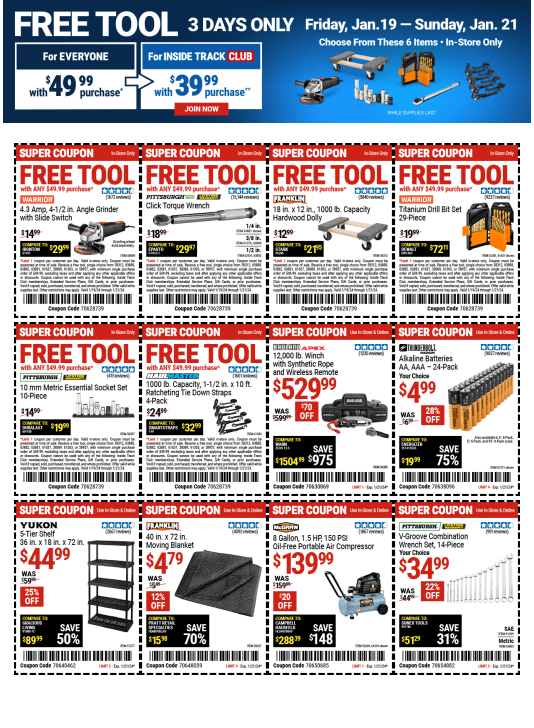 Harbor Freight Weekly Ad Jan 19 Jan 21, 2024