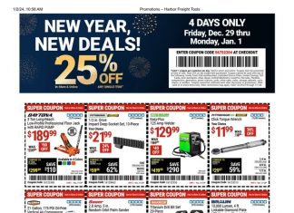 Harbor Freight New Year Coupon Sale Dec 29, 2023 – Jan 01, 2024