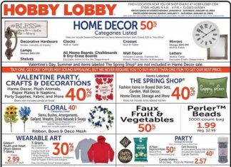 Hobby Lobby Weekly Ad Jan 07- Jan 13, 2024