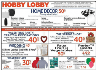 Hobby Lobby Weekly Ad Dec 31, 2023 – Jan 06, 2024