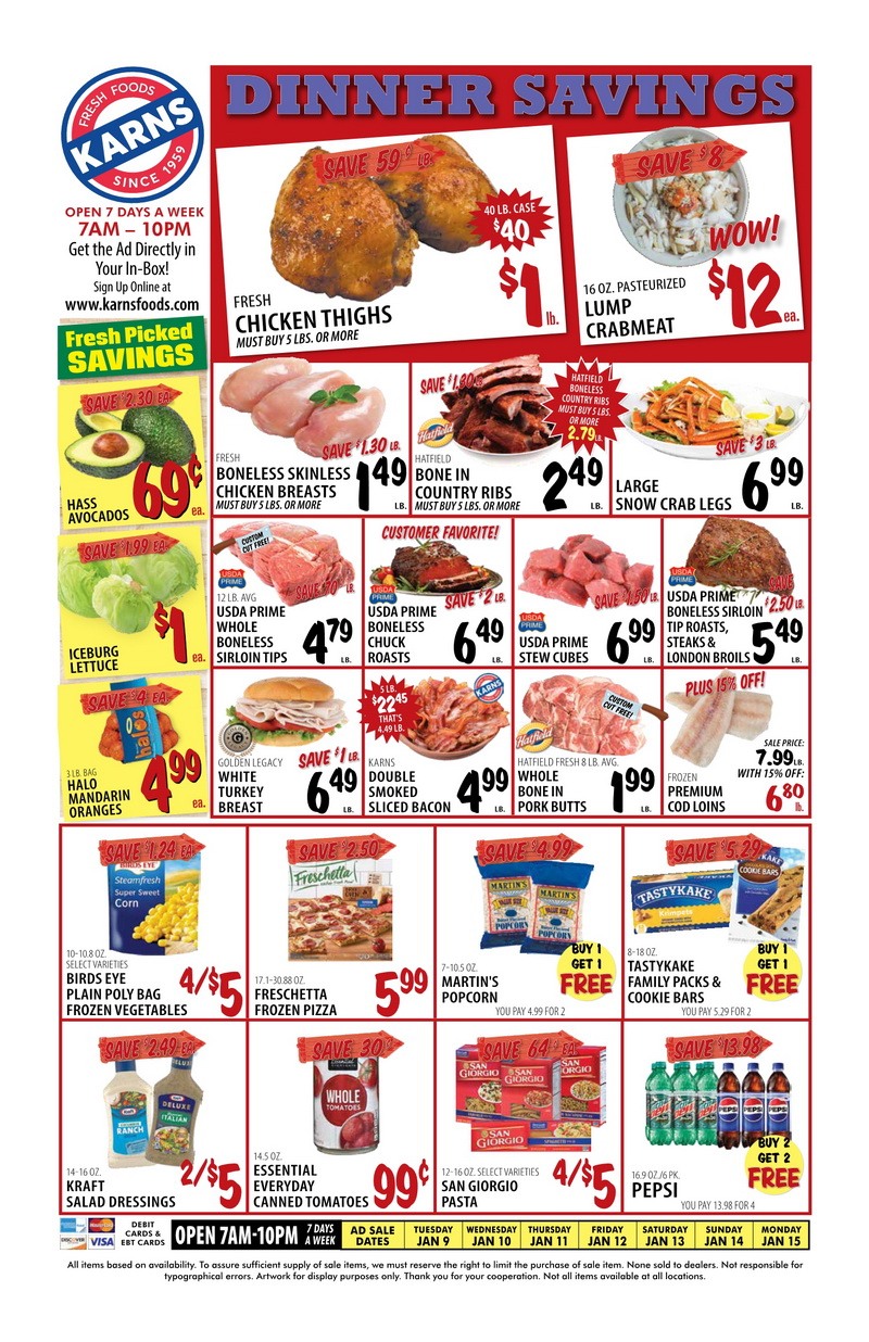 Karns Quality Foods Weekly Ad Jan 09 Jan 15, 2024