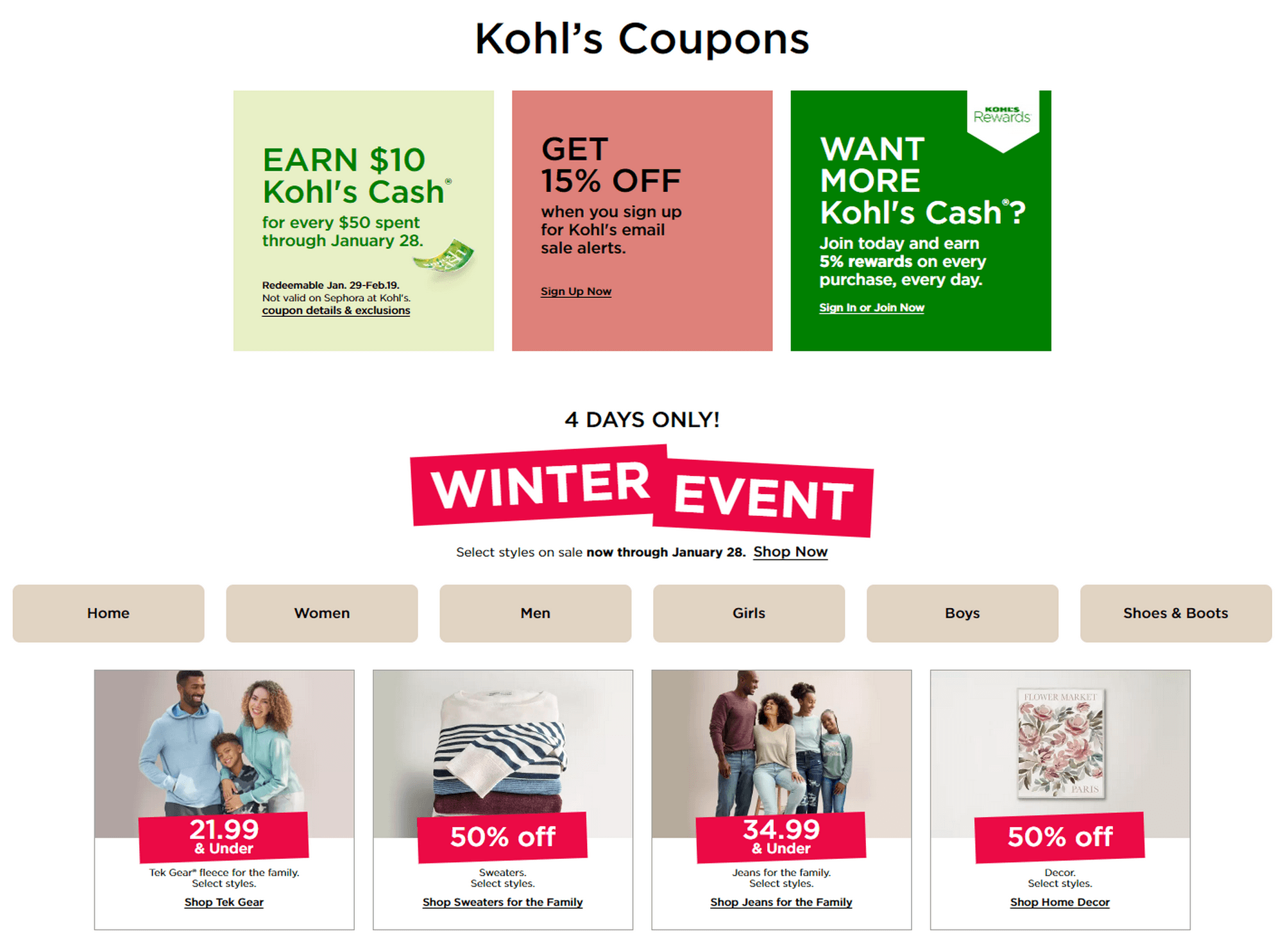 Kohl's Coupon Ad Until Jan 28, 2024