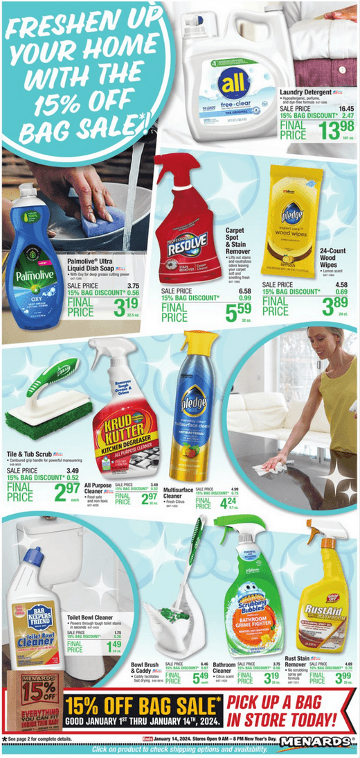 Menards Home Essential Ad Jan 01 Jan 14, 2024
