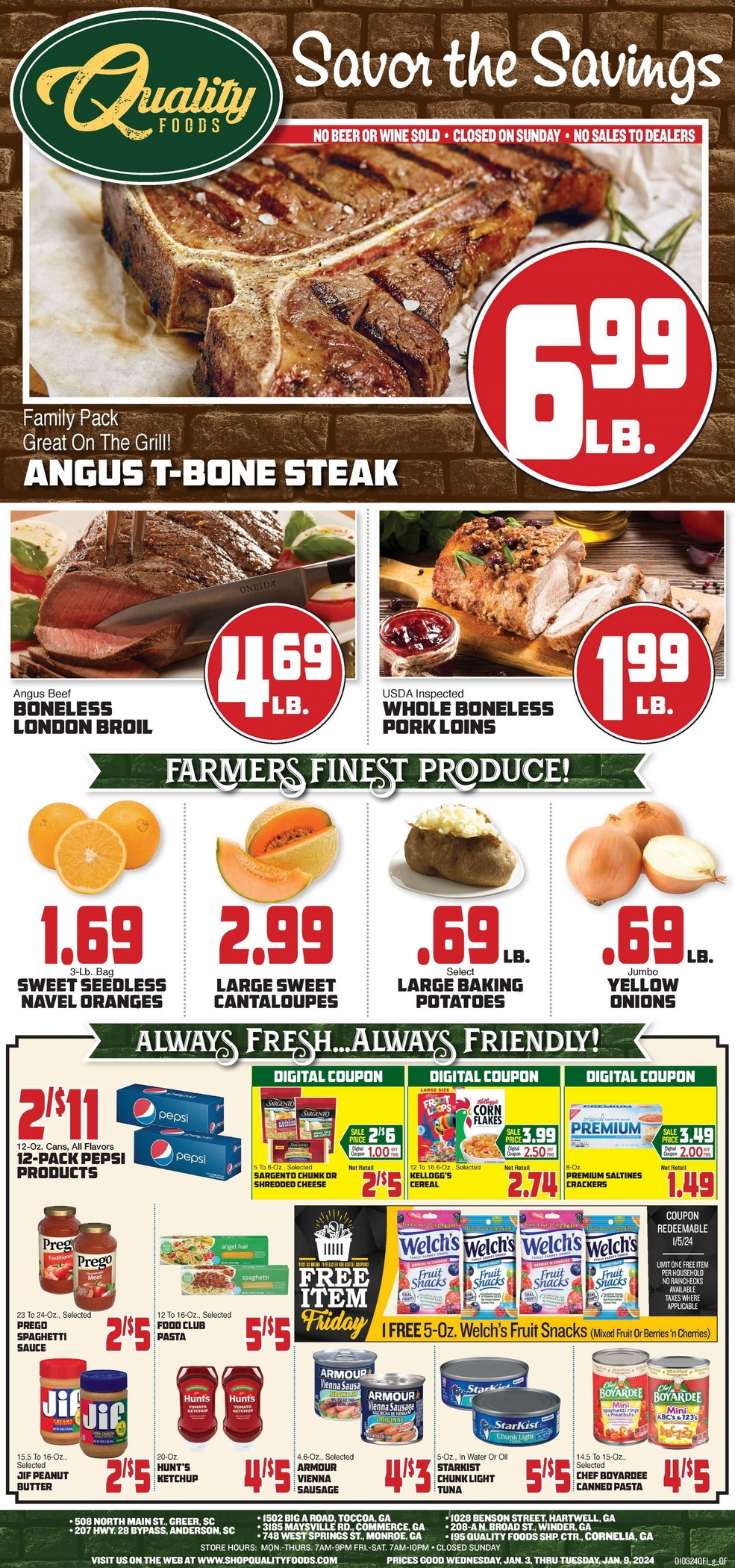 Quality Foods Weekly Ad Jan 03 Jan 09, 2024